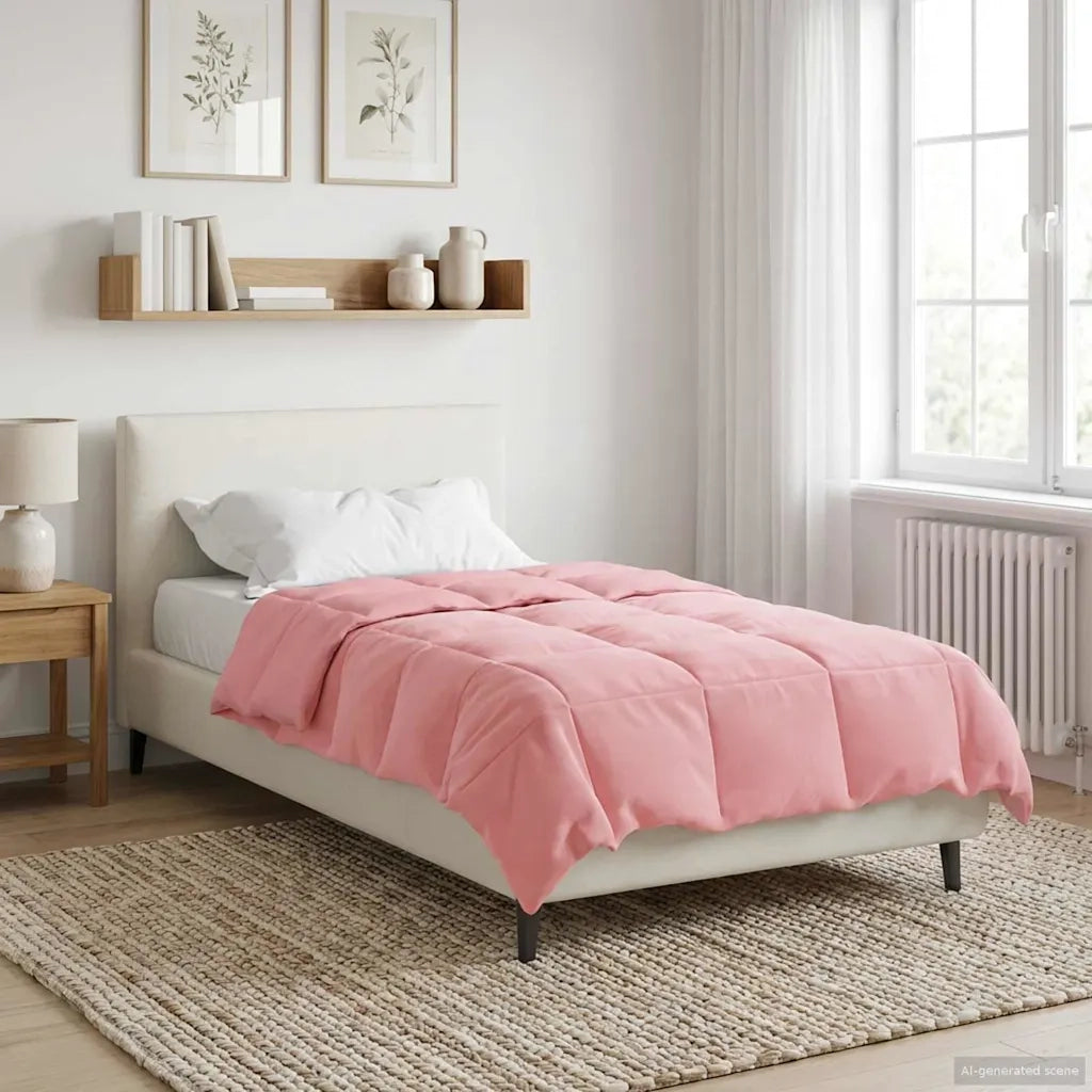 Piumone | Duvet Estivo Trapuntato Rosa 155 x 200 cm Microfibra