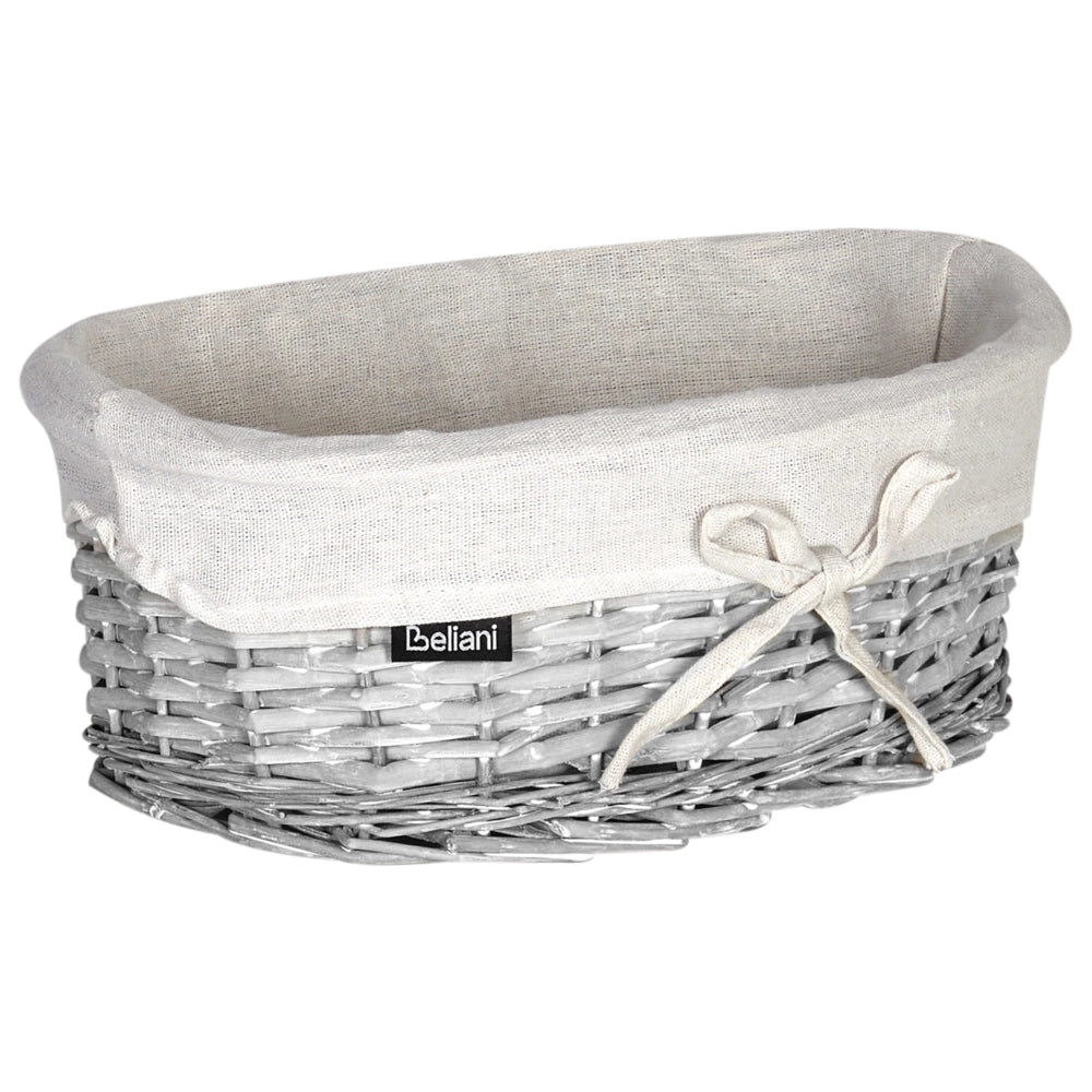 Set di 5 cesti per la biancheria in legno di salice moderno bianco stile moderno