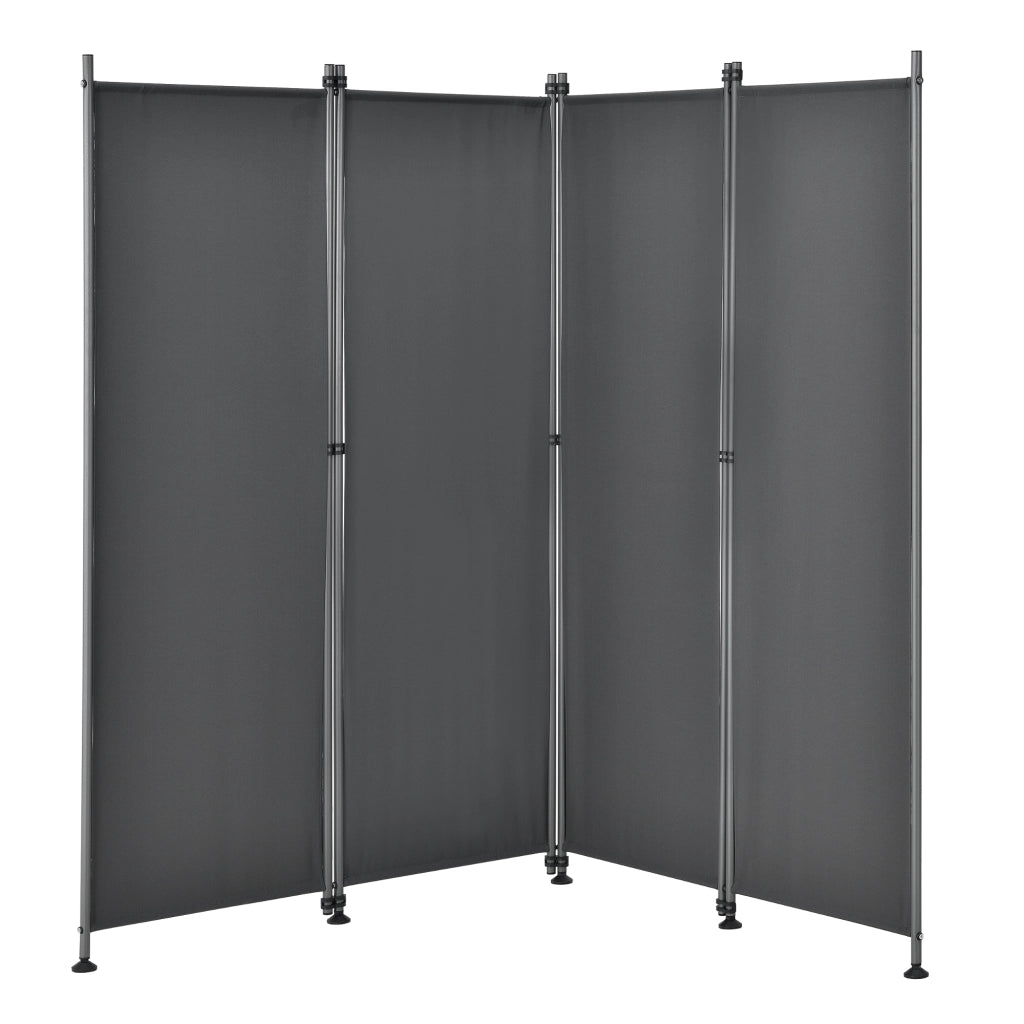 Paravento Modica a 4 Pannelli Parete Divisorio con Struttura Pieghevole (AxL) 170x215 cm - Grigio pro.tec