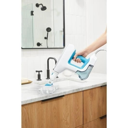 Black+Decker BHSM15FX08 - Pulitore a vapore 2 in 1, capacita' serbatoio 0.5 L, Potenza 1500 W, Pressione vapore elevata, Autonomia fino a 20 min, KIT_ estensione incluso, Colore Bianco-Arancio