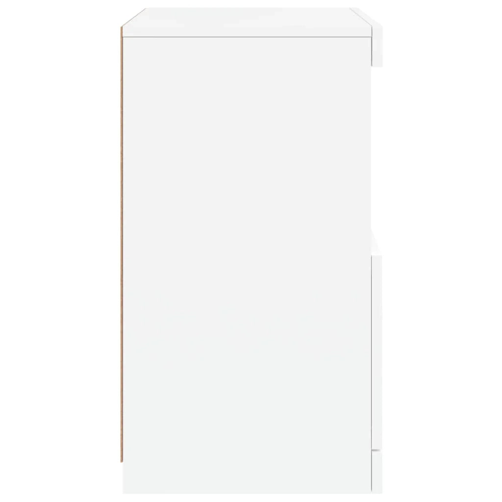 Buffet credenza cassettiera mobiletto mobile contenitore organizer per cucina soggiorno salotto con luci LED 41 x 37 x 67 cm bianco 02_0029851