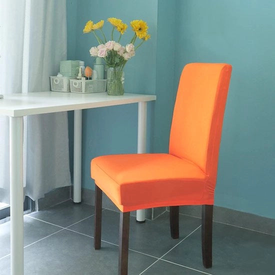 Copricuscini per sala da pranzo, set 4 pezzi, rimovibili, lavabili, coperture elastiche moderne protettive per poltrone, copri poltrone estensibili per matrimonio, festa, casa, sala da pranzo, hotel, decorazione (arancione)