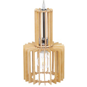 Lampada a Sospensione Luce Legno MDF Metallo Lampada a Sospensione Paralume Aperto Boho Design Cucina Soggiorno Decorazioni
