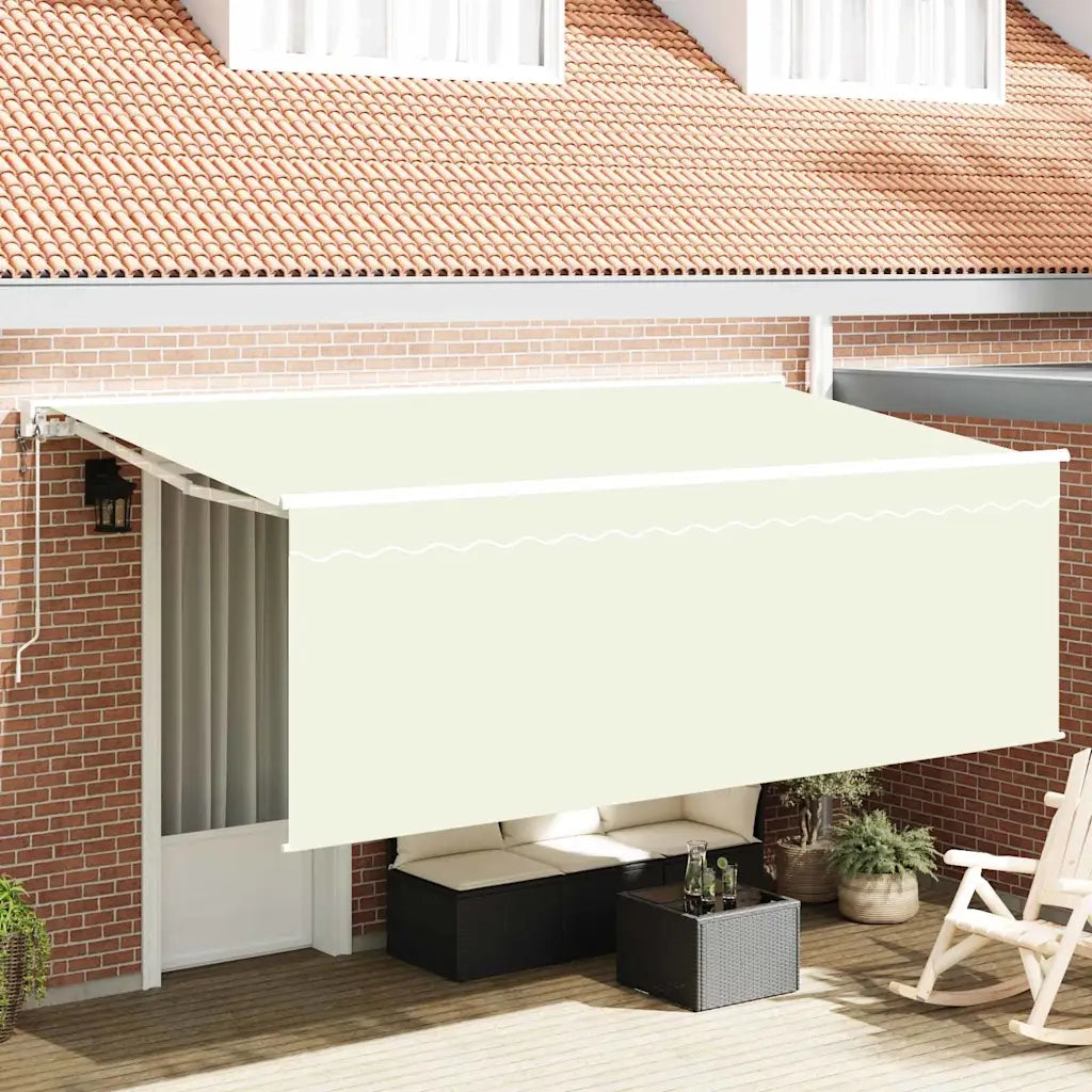 Tenda Retrattile Crema 350 x 200 cm Poliestere e Alluminio 3329639