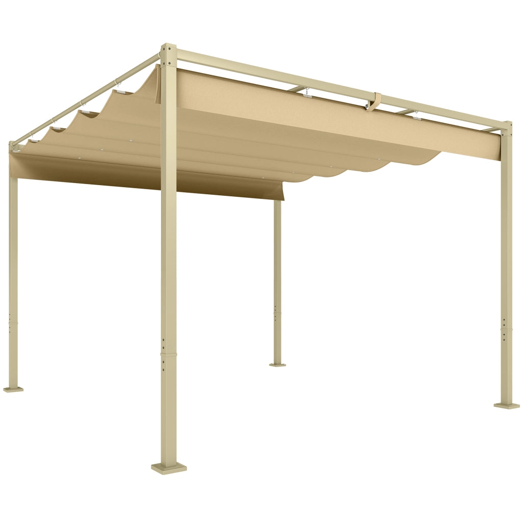 Pergola da giardino 3x3m con tetto retrattile ¨C zephmum ¨C kaki