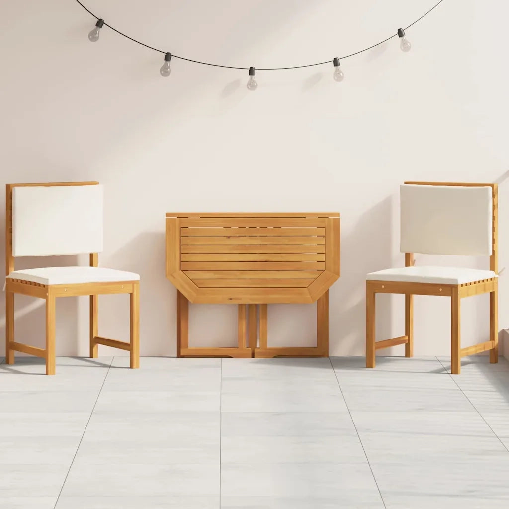 Set Bistro da Giardino 3 pcs Marrone Legno di Acacia Massello 3329111