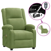 Poltrona Elettrica Massaggiante Verde Chiaro in Velluto