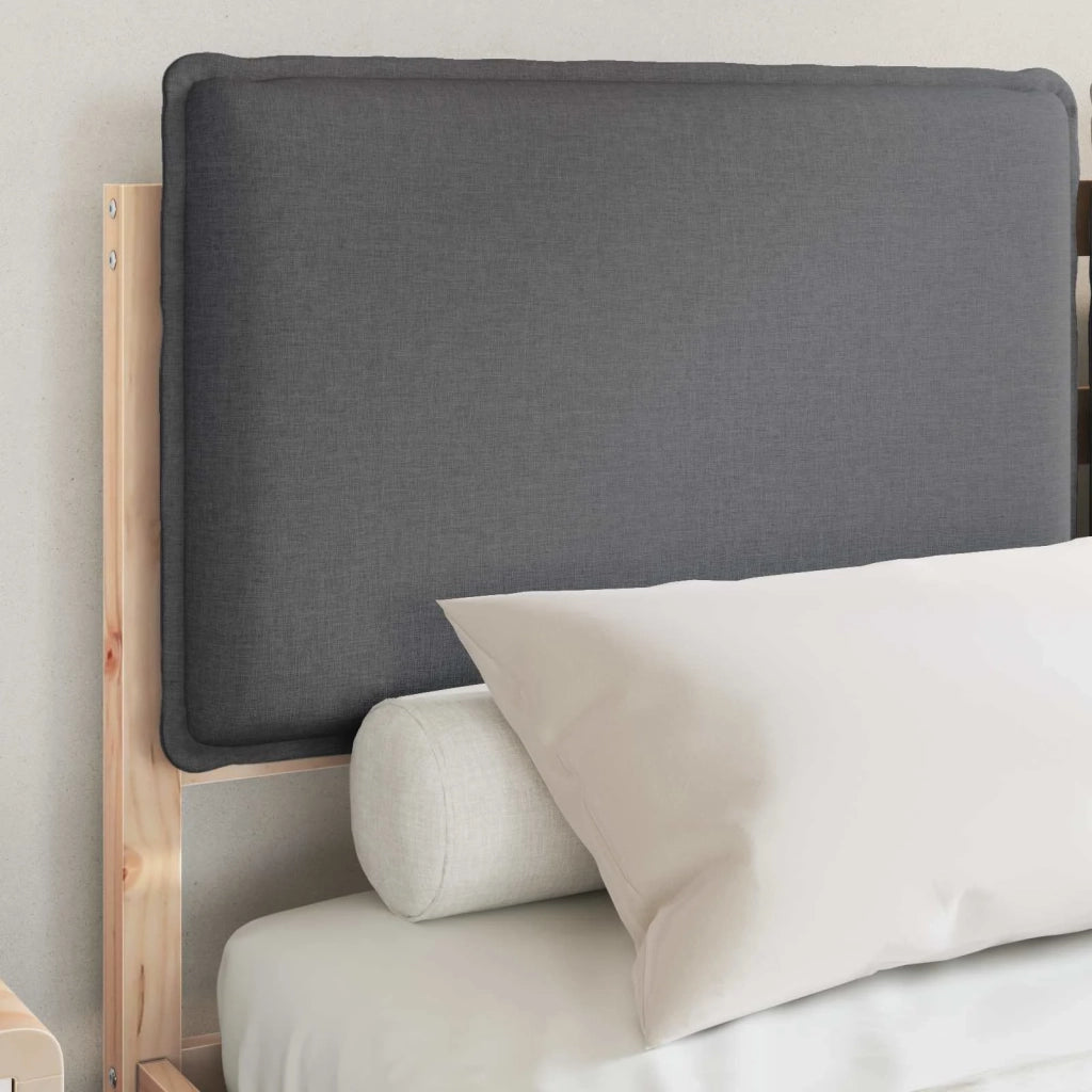 Letto con Testiera Rivestita Grigio scuro 160 x 200 cm