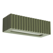 Applique ceramica verde oliva rigata su/giù E27 15W
