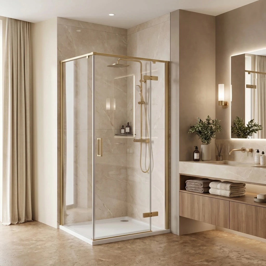 Cabina Doccia Rea Bruno 90x90 Brush Gold