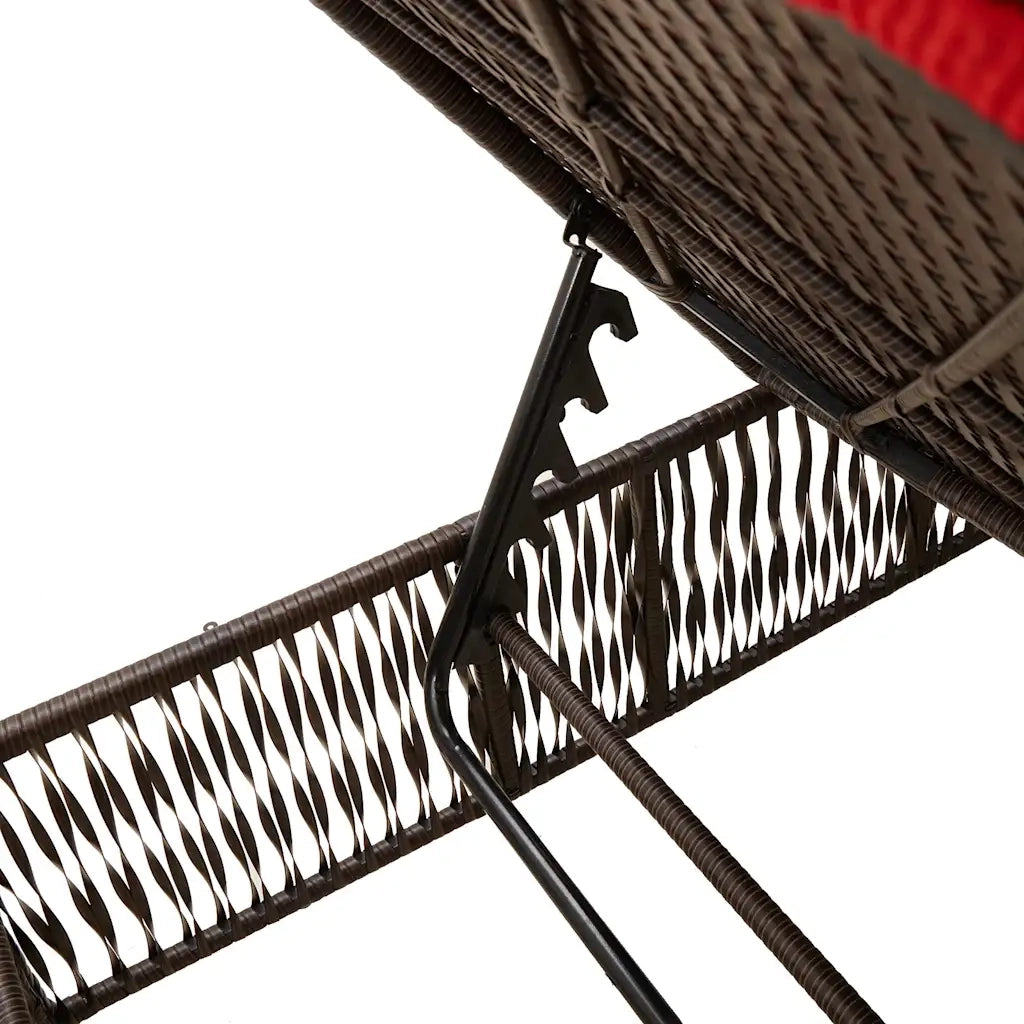 Lettini prendisole 2 pz con Tavolino in Polyrattan Marrone 4002753