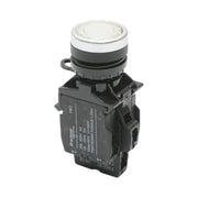 Pulsante di comando illuminato 220V AC LED bianco con ritorno 1NO+1NC, 10A/600V AC, 1A/250V DC LA42 Breckner Germany