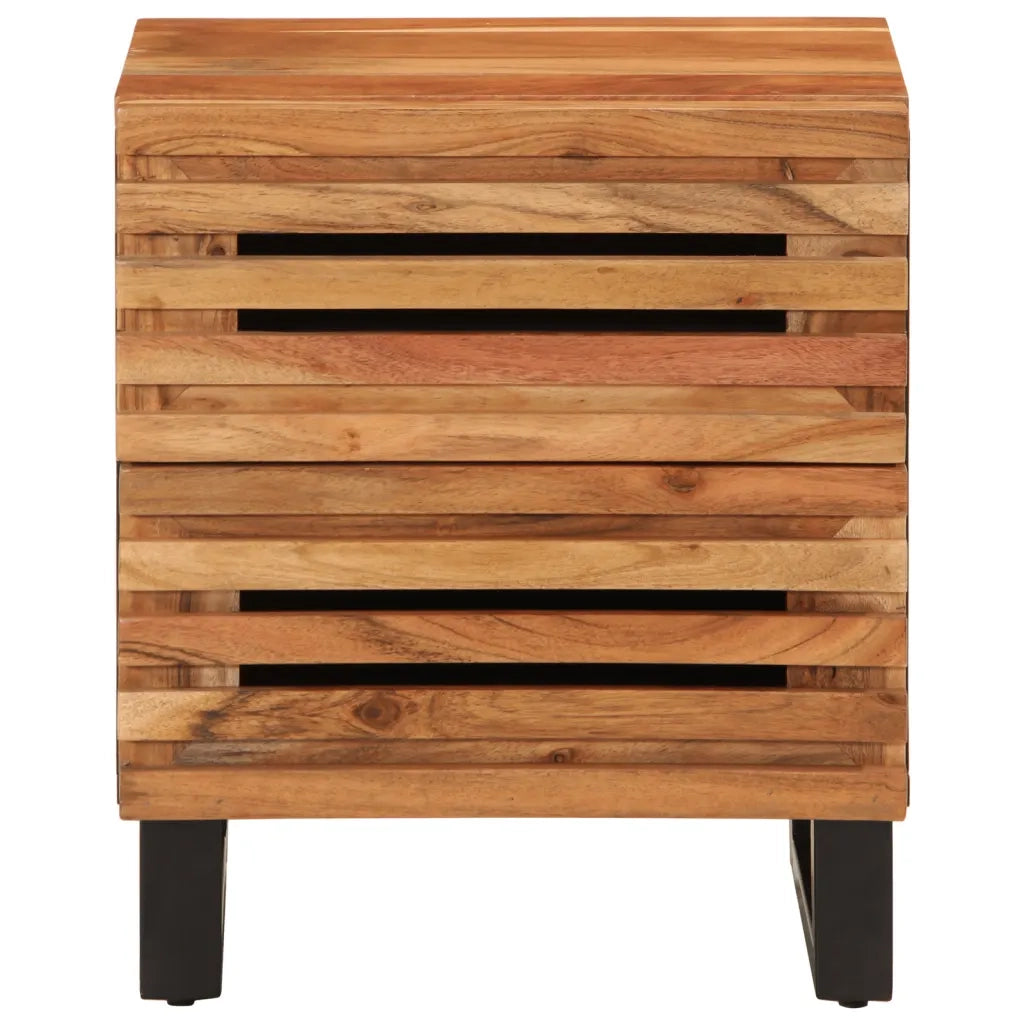 Comodini 2pz 40x34x46 cm in Legno Massello di Acacia 377429