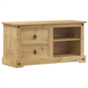 Porta TV multimediale Corona mensola TV credenza sala da pranzo soggiorno camera da letto 100 x 40 x 52 cm legno di pino massiccio marrone 02_0027564