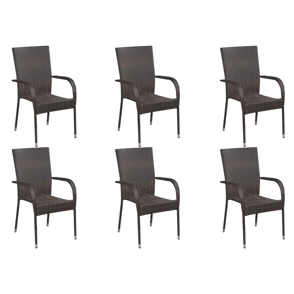 Set Mobili da Pranzo per Giardino 7 pz Marrone 3068806