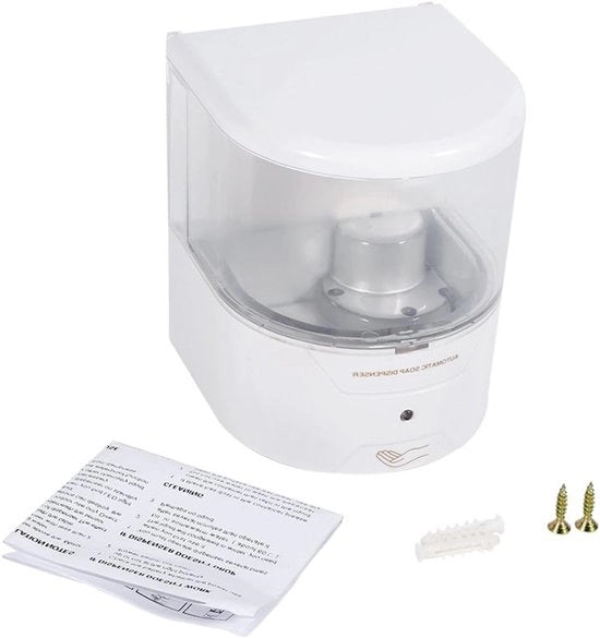 Dispensatore di sapone con display LED - Automatico e senza contatto - Dispensatore di sapone batterie alimentato per montaggio a parete in bagno, cucina, scuole e alberghi