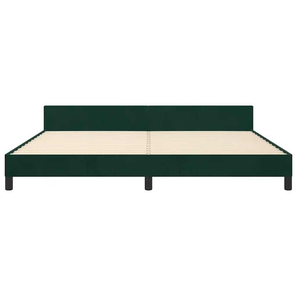 Giroletto senza Materasso Verde Scuro 200x200 cm in Velluto
