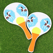 Trade Shop - Racchette Mare Traforate Bambini Legno Beach Tennis Spiaggia Vari Colori Animali -