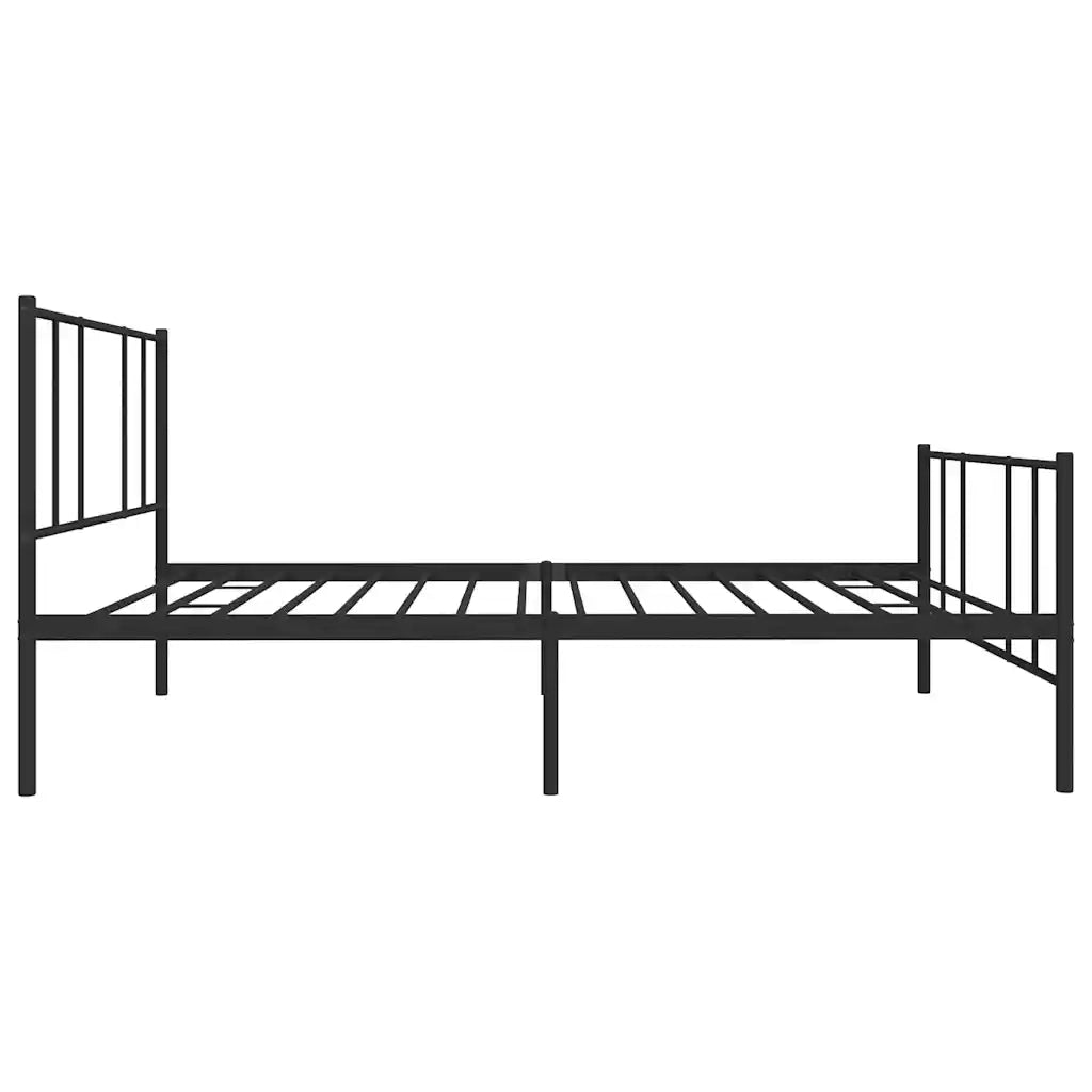Giroletto con Testiera e Pediera Metallo Nero 100x190 cm 352492