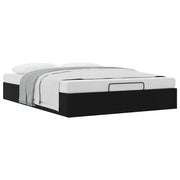 Letto matrimoniale | Letto per adulti | Letto ottomano Nero 153 x 203 cm Similpelle