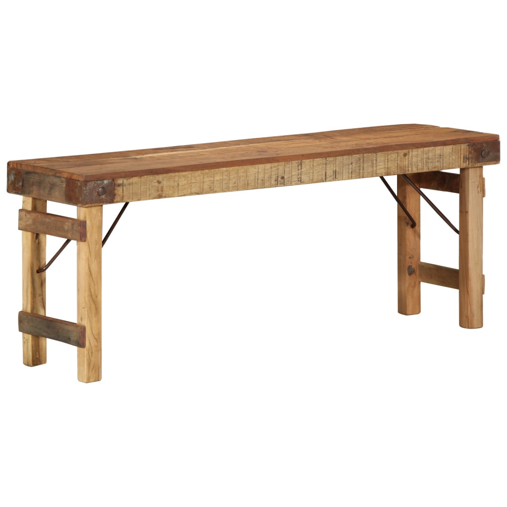 Panchina 110x35x46 cm in legno massello di recupero