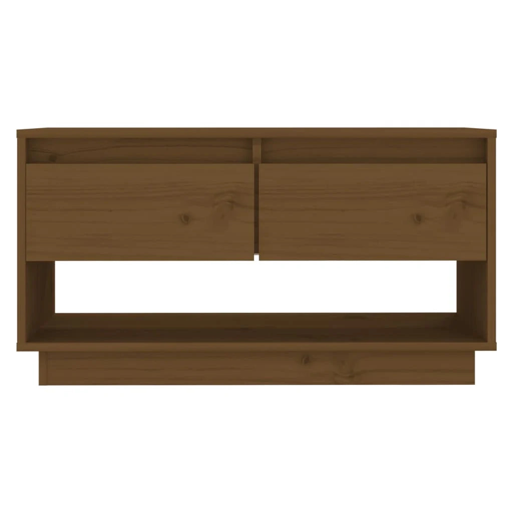 Mobile TV multimediale scaffale TV credenza TV sala da pranzo soggiorno camera da letto color miele 74 x 34 x 40 cm legno di pino massiccio marrone 02_0027716