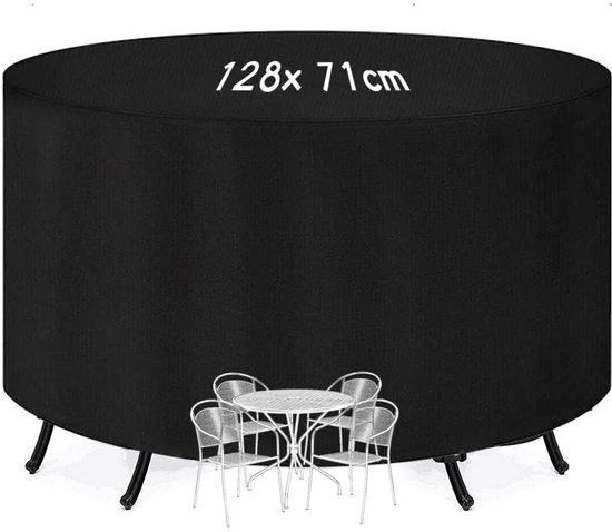 Tavolo da giardino a forma rotonda copertura - impermeabile - protezione - nero - 210D Oxford