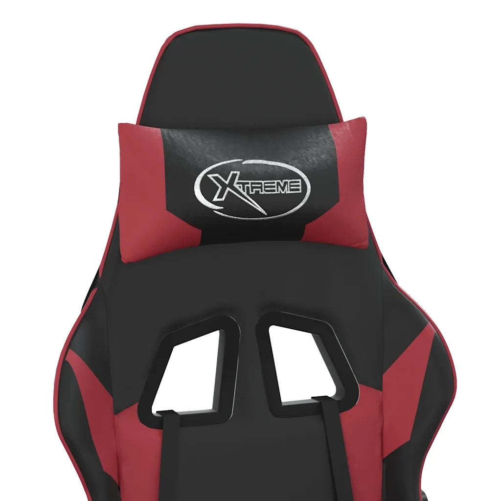 Sedia Gaming | Sedia da e-sports Nero e Rosso Vino in Similpelle