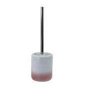 Trade Shop - Portascopino Per Arredo Bagno Wc Toilette Bianco Rosa Con Scopino Completo 59909 -