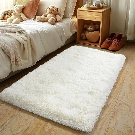 Tappeto morbido e plumoso - esperienza di lusso - 1 pezzo - beige - 80 x 150 cm
