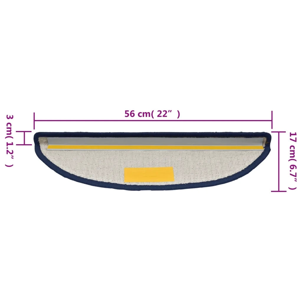 Tappetini per scale 15 pz 56x17x3 cm blu semicircolari 133883