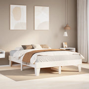 Letto senza Materasso Bianco 140x190 cm Legno Massello di Pino 855368