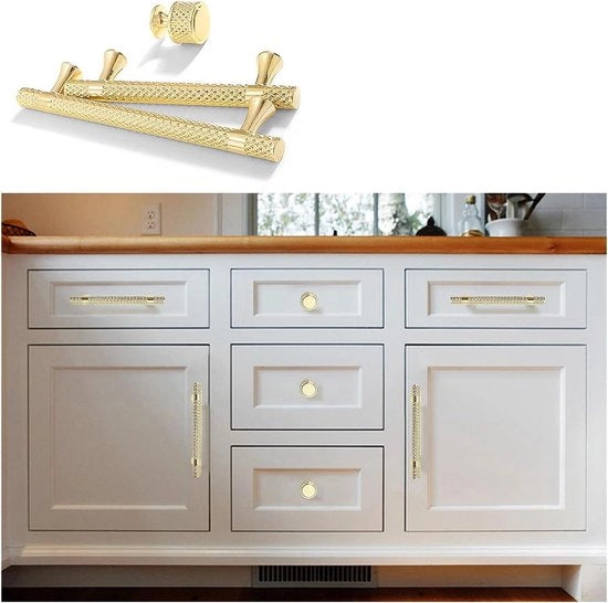 6 pezzi Maniglia di Cassetto in Oro Moderno - Maniglie per Cucina - Maniglie per Armadio - Maniglie per Bagno