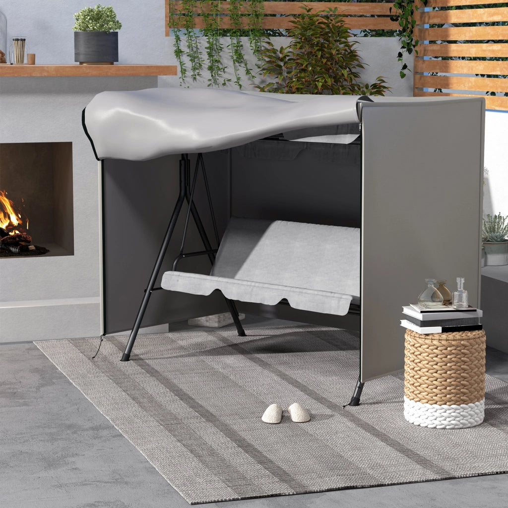 Copertura per Altalena da Giardino ¨C zephmum ¨C Grigio 205x124x164 cm