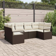 Set di divani con cuscino 6 pcs Marrone polyrattan 3346518