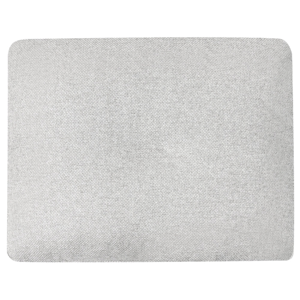 Divano angolare moderno con bracciolo sinistro Rivestimento in lino sintetico idrorepellente Gambe in ferro nero con cuscini grigio