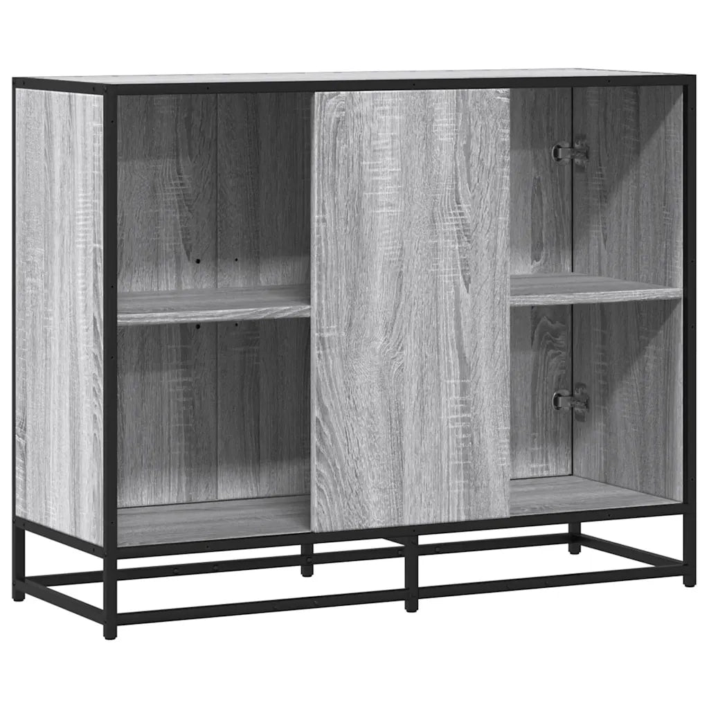 Credenza Grigio Sonoma 94x35x76 cm in Legno Multistrato