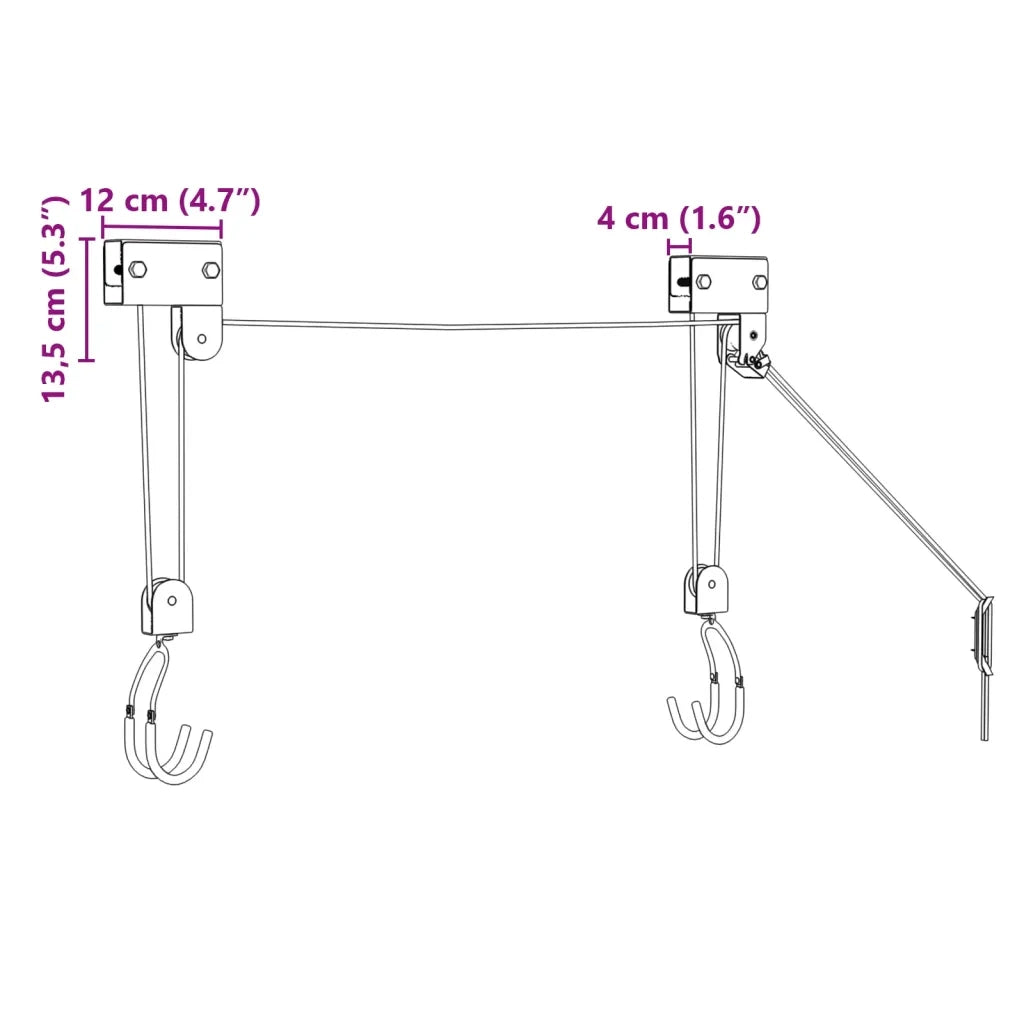 Sollevatore per Bici con Supporto a Soffitto 57 kg 156338