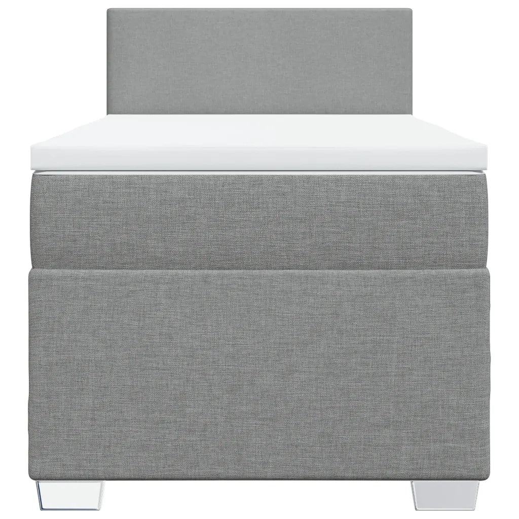 Giroletto a Molle con Materasso Grigio Chiaro 80x200 cm Tessuto