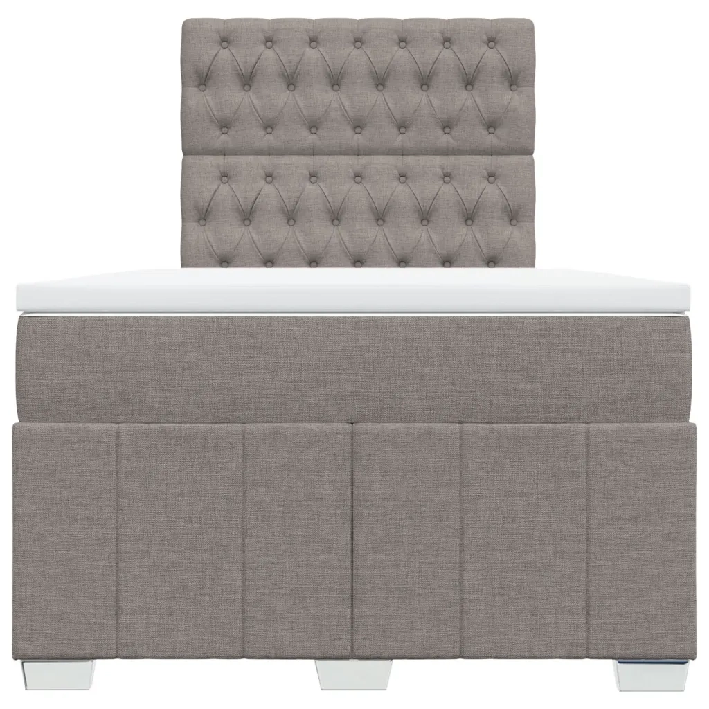 Giroletto a Molle con Materasso Tortora 120x190 cm in Tessuto