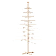 Albero di Natale Decorativo in Legno-Decorazioni natalizie 210 cm Legno Massello Pino
