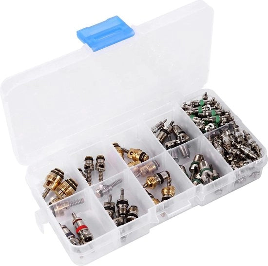 Kit di ventilazione con rimuovitore di gas a doppia testa per auto climatizzatore - R134a/R12 102 pezzi.
