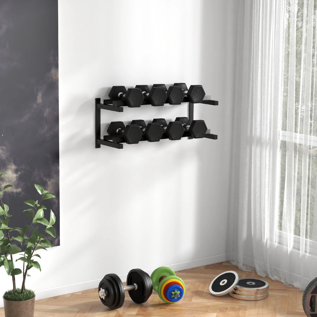 Portapesi per manubri ¨C zephmum ¨C Nero, Acciaio, 98x40x35 cm