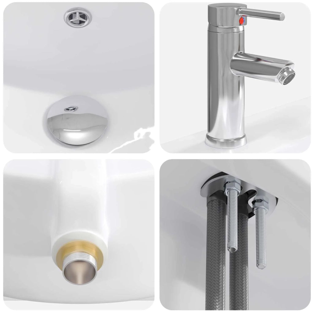 Lavabo da bagno Cromato 81 x 40 x 17,5 cm Metallo CFW7972944