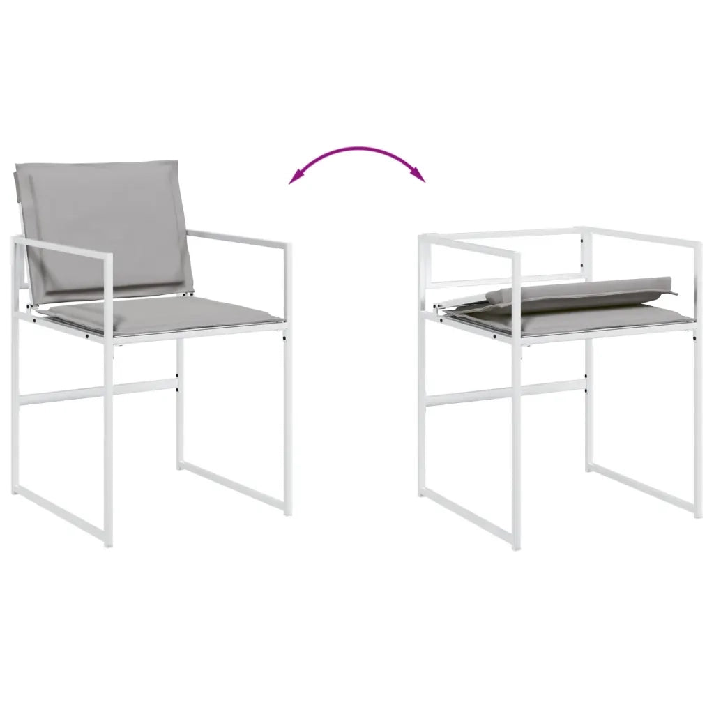 Set da Pranzo da Giardino 13 pz con Cuscini Bianco in Textilene 3295095