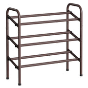 Scarpiera a 2 ripiani regolabile 23 x 58 x 42 cm per scarpe per ingresso armadio facile montaggio metallo marrone 12_0005462