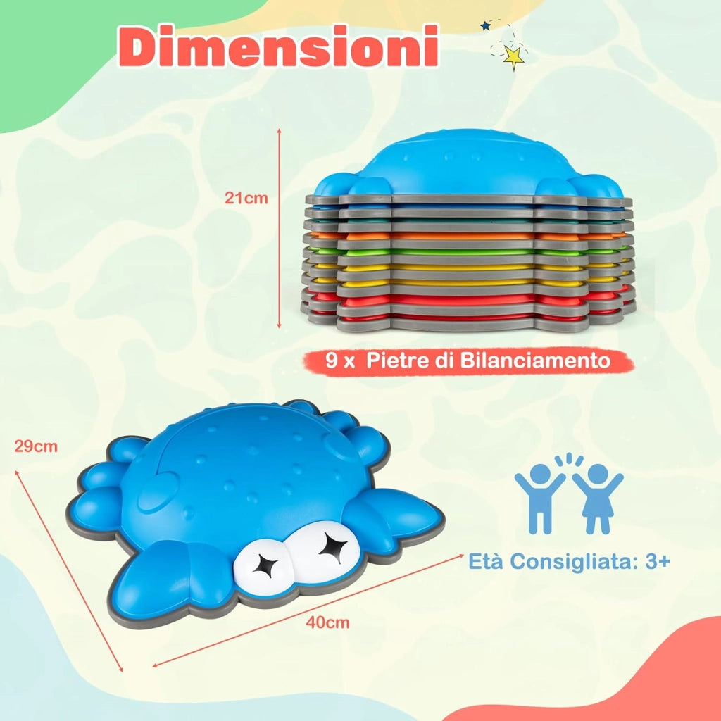 Pietre di Bilanciamento per Bambini, Pietre Equilibrio per Sviluppare Coordinazione, Attrezzatura da Gioco per Interni ed Esterni per Bambini da 3+ Anni