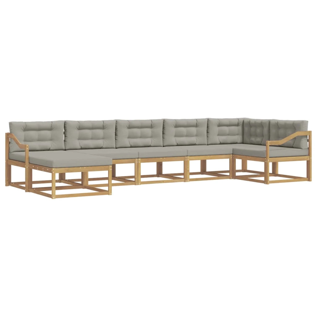 Set di divani da esterno 7 pcs Bianco e Grigio Chiaro 3386775