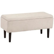 Panca Fondoletto con Vano Contenitore da 57L e Rivestimento Bouclé, 95x38x45 cm, Beige