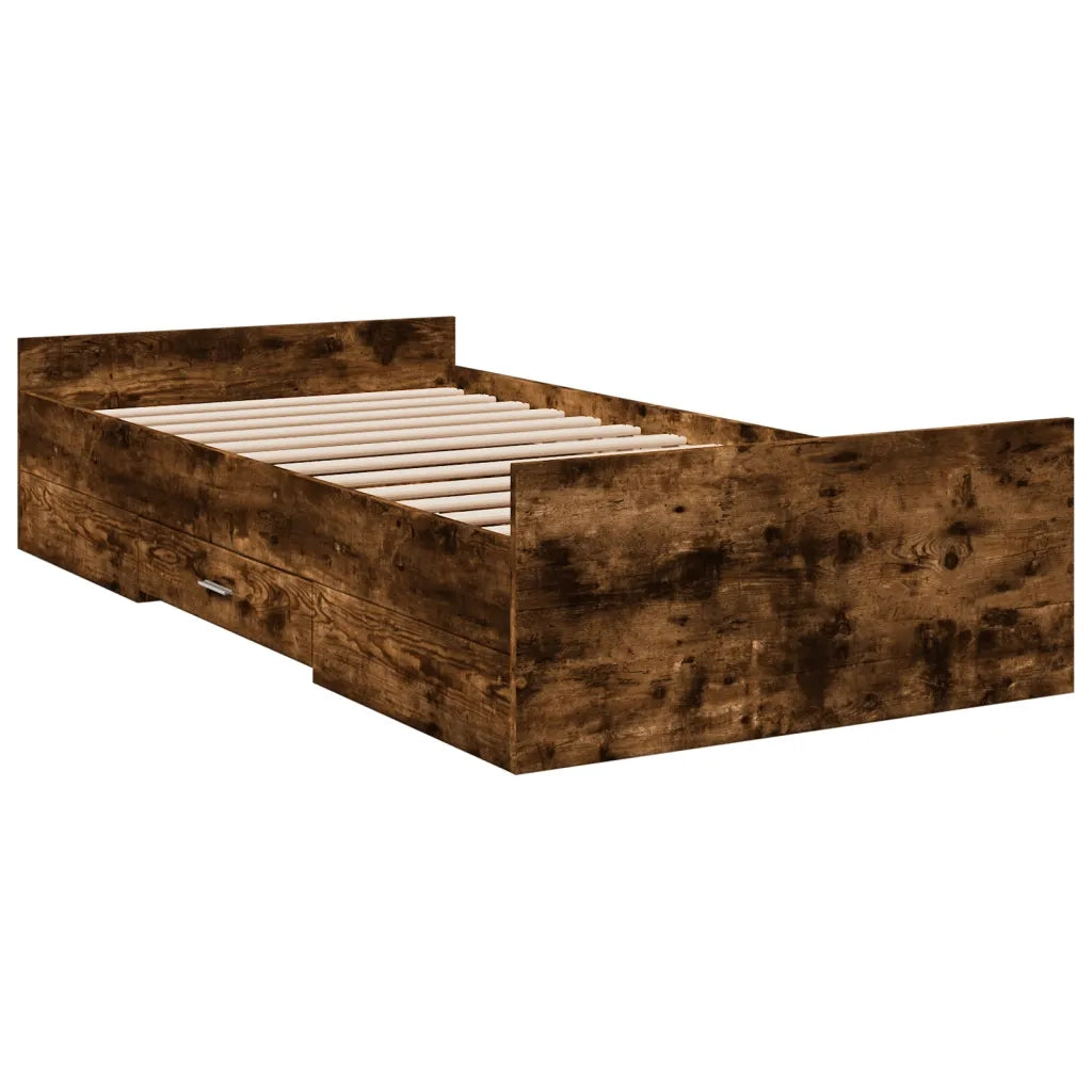 Giroletto con Cassetti Rovere Fumo 90x190 cm Legno Multistrato 3280346